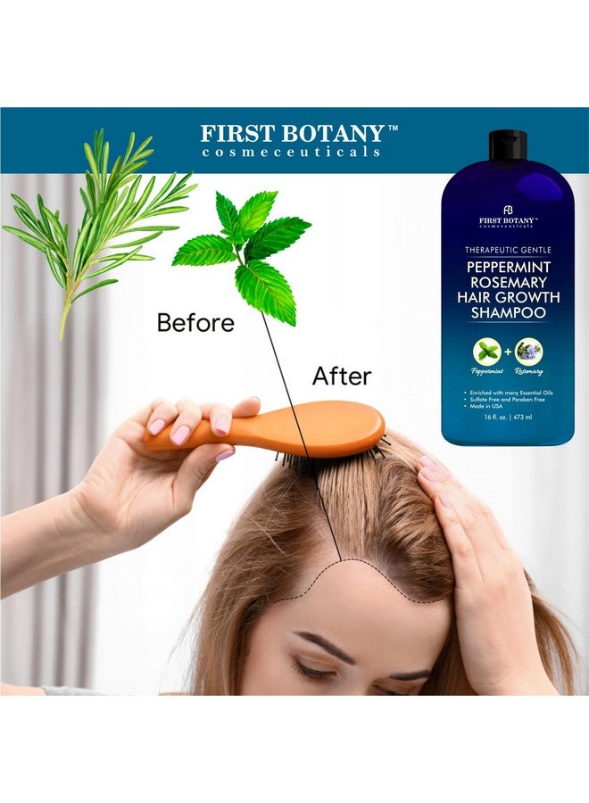 Peppermint Rosemary Hair Regrowth Shampoo Anti Hair Loss Product Daily Hydrating Detoxifying Volumizing Shampoo And Fights Dandruff For Men And Women 16 Fl Oz