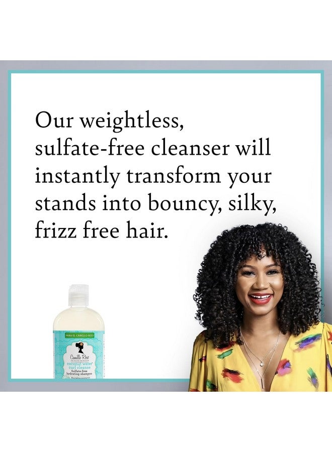 Coconut Water Curl Cleanse Sulfate Free Hydrating Shampoo With Coconut Castor And Rosemary Oils For Soft Bouncy Curls 12 Oz