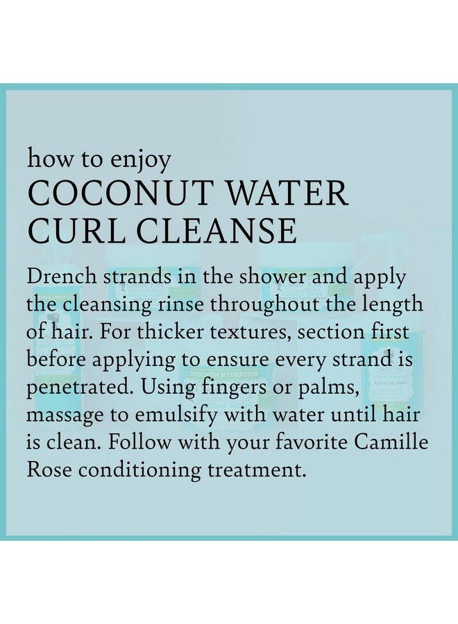 Coconut Water Curl Cleanse Sulfate Free Hydrating Shampoo With Coconut Castor And Rosemary Oils For Soft Bouncy Curls 12 Oz