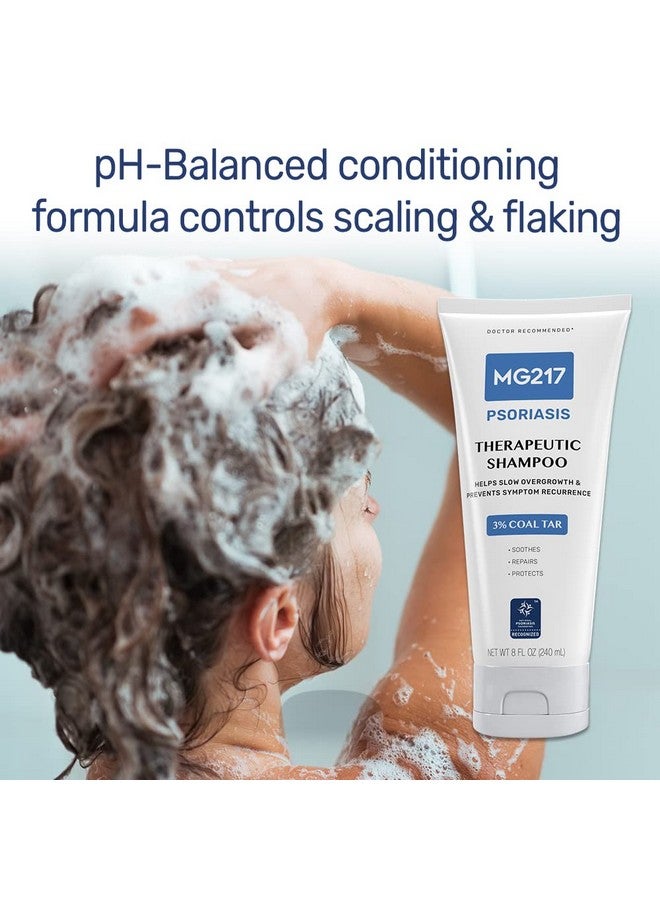 Psoriasis Shampoo With Coal Tar Therapeutic Scalp Treatment Controls Itching Scaling Flaking Scale Buildup Psoriasis Scalp Treatment 3% Coal Tar Shampoo And Conditioner 8Floz