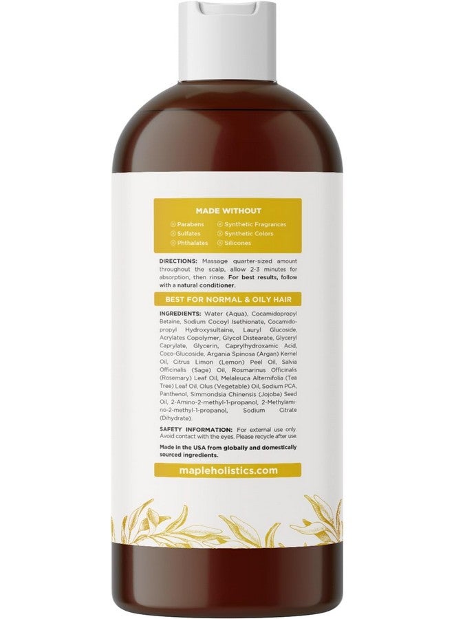 Sulfate Free Shampoo For Oily Hair Lemon Sage Clarifying Shampoo For Build Up And Oily Scalp Care With Rosemary Essential Oil Deep Cleansing Rosemary Shampoo For Greasy Hair And Product Build Up