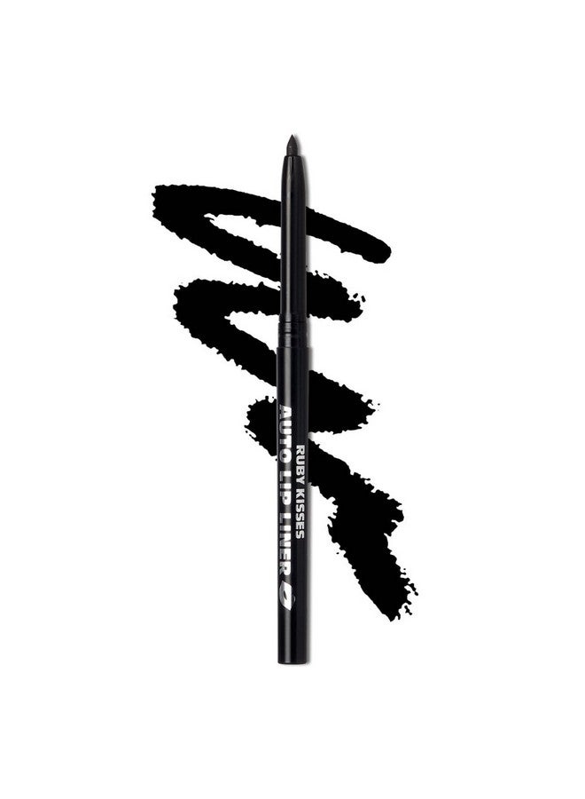 Auto Lip Liner Pencil Long Lasting Smooth Application Mechanical Lip Liner Pencil (Black)