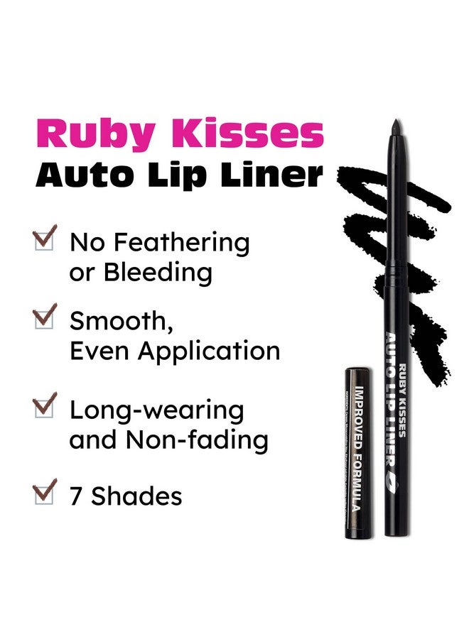 Auto Lip Liner Pencil Long Lasting Smooth Application Mechanical Lip Liner Pencil (Black)
