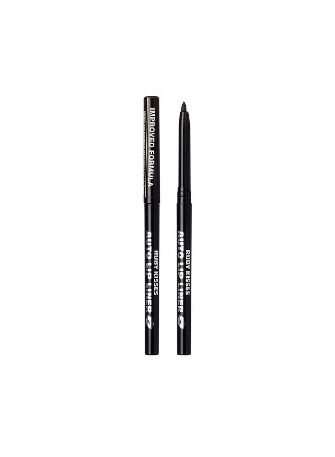 Auto Lip Liner Pencil Long Lasting Smooth Application Mechanical Lip Liner Pencil (Black)