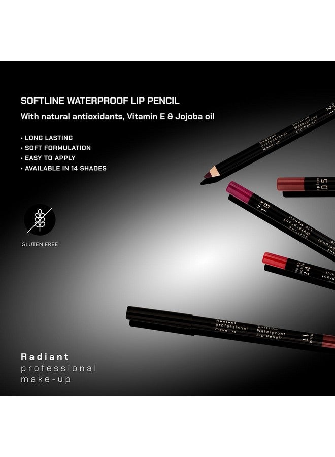 Radiant Professional Softline Waterproof Lip Pencil Nontransfer Long Lasting Lip Liner For Defined Lips Ultra Creamy & Soft Lip Pencil With Vitamin E 1.20G (10 Cherry)