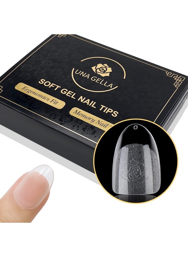 Short Almond Gel X Nail Tips Full Cover Soft Gel Nails Tips Prefile 600 Pcs Oval Round Almond Nail Tips Press On Nails Tips 12 Sizes Clear Fake Nails For Extension Home Diy Salon With Box