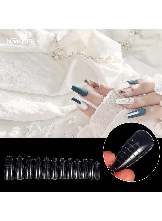 120Pcs Dual Forms Full Cover Nail Tips Upper Arched Extension Mold (Mold E)