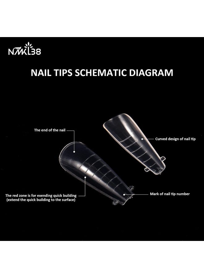 120Pcs Dual Forms Full Cover Nail Tips Upper Arched Extension Mold (Mold E)