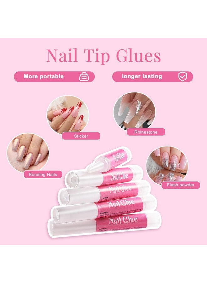 Clear Coffin Nail Tips Set Morgles 500Pcs Long Nail Tips For Acrylic Nails Professional Half Cover Ballerina French Nail Tips Fake Nails Kit With Nail Glue Clipper Files Cuticle Pusher And Fork