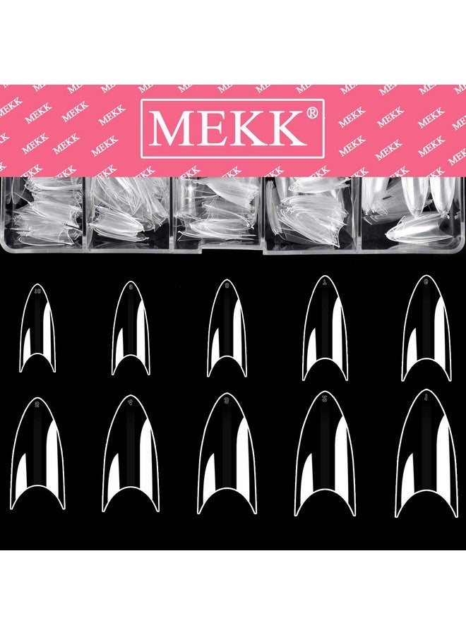 Short Stiletto Nail Tips Clear Nail Tips Half Cover Mekk 600Pcs Acrylic False Nail Tips Fake Nail Tips For Nail Salons And Diy Nail Art At Home10Sizes
