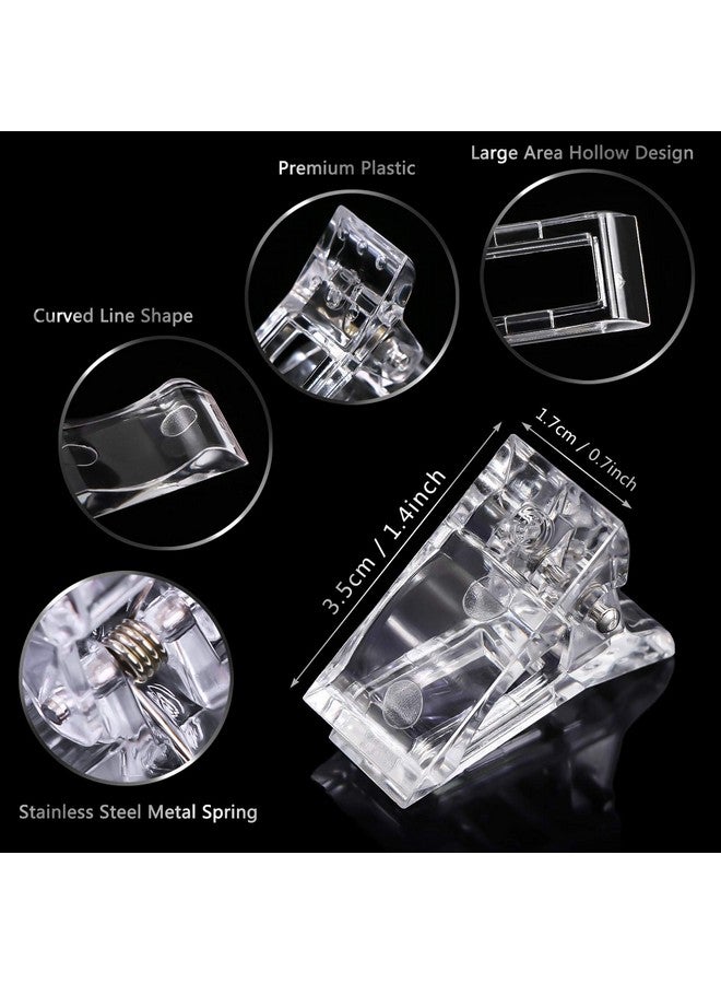 Dual Nail Forms Set Poly Gel Quick Building Nail Kit 120Pcs Stiletto Gel Nail Molds With 10Pcs Acrylic Nail Tips Clips 1Pc Dualended Poly Extension Gel Brush Nail File For Polygel Extension