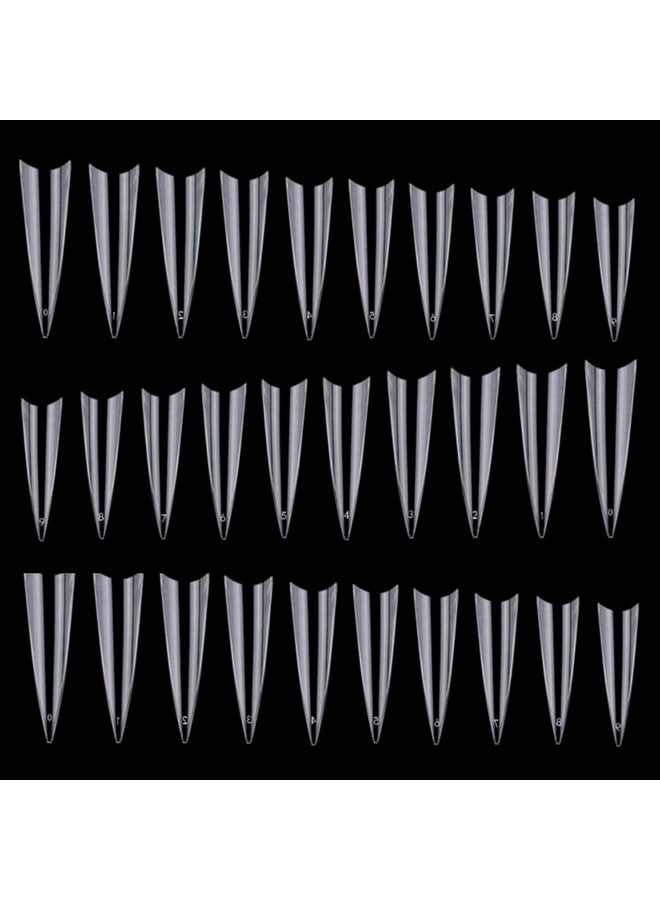 600Pcs Stiletto Nail Tips For Acrylic Nails Long False Nails Clear Fakes Nails Half Cover False Nail Tips