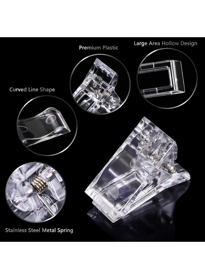 5 Pcs Poly Gel Quick Building Nail Tips Clip Plastic Transparent Finger Extension Uv Led Builder Finger Extension Clip Nail Tips Clips For Quick Building Diy Manicure Nail Art Tool