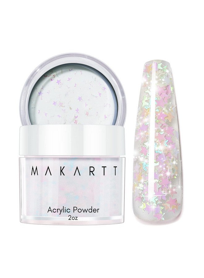 Glitter Acrylic Nail Powder2Oz Mixed Sparkly Acrylic Powderpink Yellow Star Clear Nail Acrylic Powder For Extension Carving Sticking Manicure Gifts Wonderland