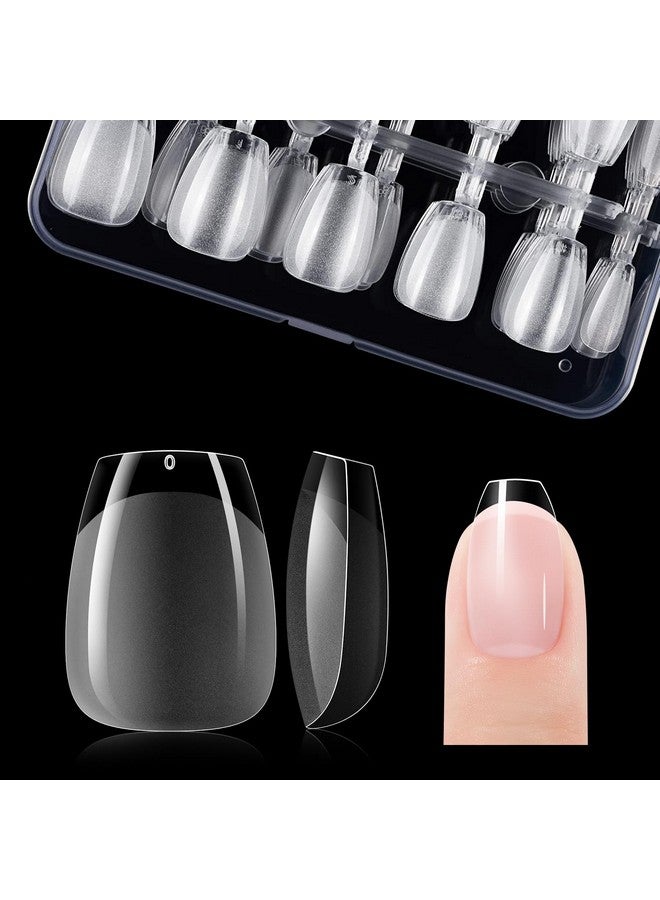 Nail Tips Gel X Nail Tips Extra Short Coffin Nail Tip Full Cover 120Pcs 12 Sizes Extra Short Coffin