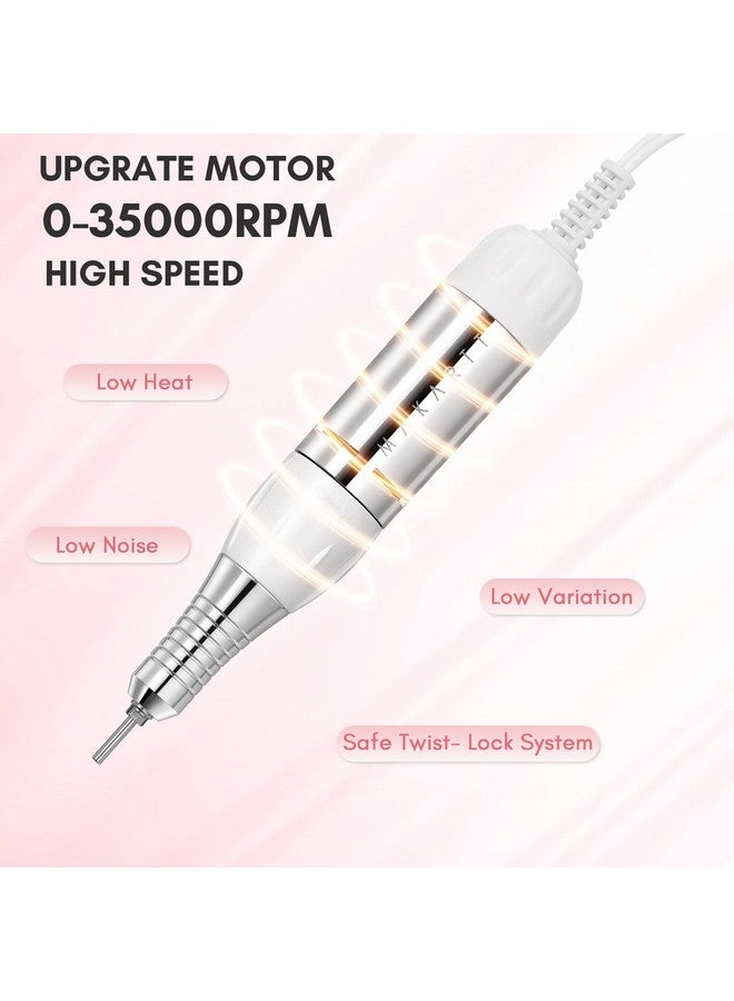 Nail Drill Professional 35000Rpm Electric Nail File Machine Genesie Nail Efile With Lcd Screen Drill Bit Set For Acrylic Gel Nails Removing Shaping Polishing Nail Tech Salon Home Diy Use