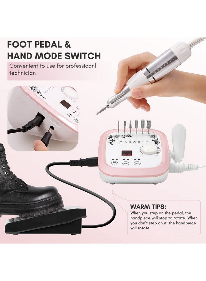 Nail Drill Professional 35000Rpm Electric Nail File Machine Genesie Nail Efile With Lcd Screen Drill Bit Set For Acrylic Gel Nails Removing Shaping Polishing Nail Tech Salon Home Diy Use