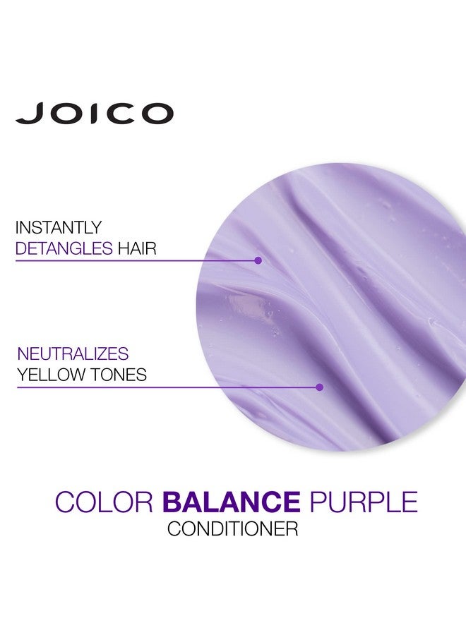 Color Balance Purple Conditioner 1.7 Fl Oz For Cool Blonde Gray Hair Eliminates Brassy Yellow Tones Boosts Vibrancy & Shine Uv Protection With Rosehip Oil & Green Tea Extract