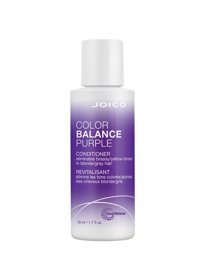 Color Balance Purple Conditioner 1.7 Fl Oz For Cool Blonde Gray Hair Eliminates Brassy Yellow Tones Boosts Vibrancy & Shine Uv Protection With Rosehip Oil & Green Tea Extract