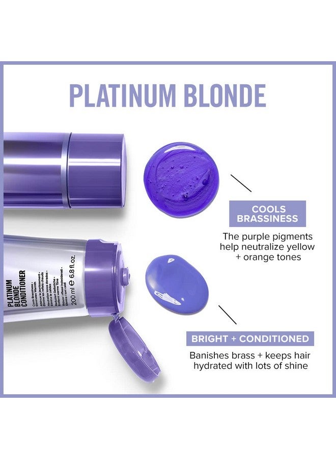 Platinum Blonde Purple Conditioner Cools Brassiness + Eliminates Warmth For Colortreated Hair + Naturally Light Hair Colors 33.8 Fl. Oz