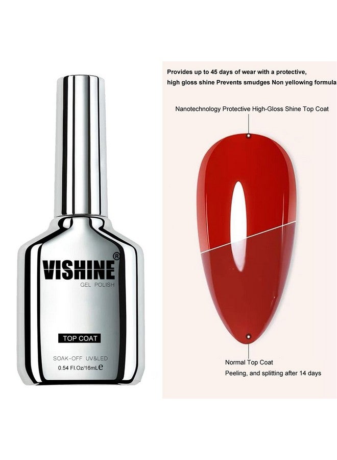 16Ml Duo Gel Top Coat And Base Coat 2Pcs Set No Wipe Protective Ultra Glossy Top Coat And Base Top Coat Long Lasting Soak Off Uv Led Gel For Home Diy And Nail Salon