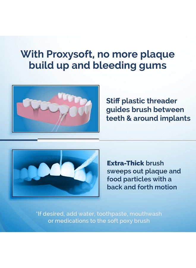 3In1 Dental Floss For Optimal Teeth Flossing 2 Packs Precut Ortho Floss Threaders For Braces Tight Spaces Bridges Implants With Builtin Soft Proxy Brush And Stiff Threader Flosser