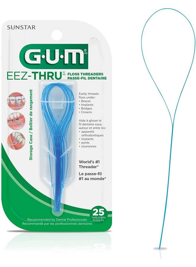 Eezthru Floss Threaders With Storage Case Great For Braces Bridges And Crowns 25 Each Pack Of 5