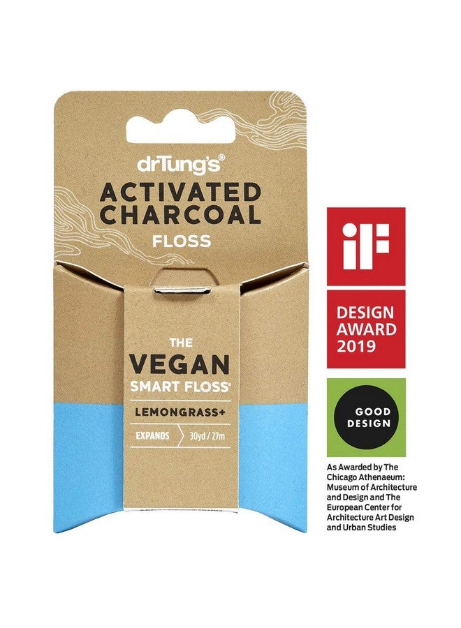 Vegan Activated Charcoal Floss Natural Lemongrass Flavor Dental Floss 1 Pack