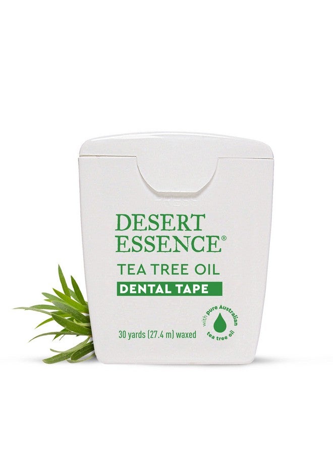 Tea Tree Oil Dental Tape 30 Yards Pack Of 2 Naturally Waxed W/Beeswax Thick Flossing No Shred Tape On The Go Removes Food Debris Buildup Crueltyfree Antiseptic