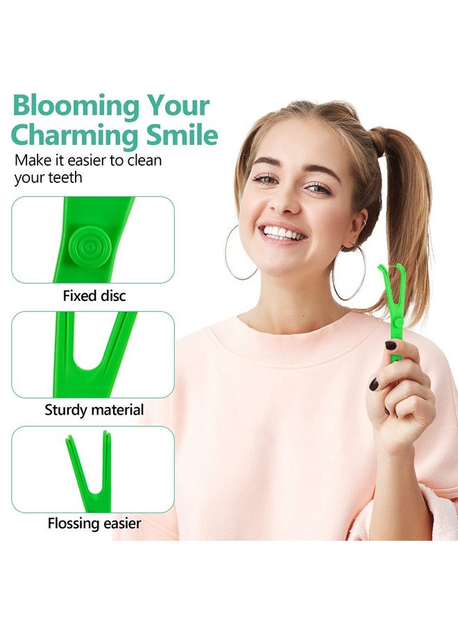 10 Pieces Dental Floss Holder Reusable Flosser Reusable Floss Handle Holder Flossmate Handle For Oral Clearing (Blue Green)
