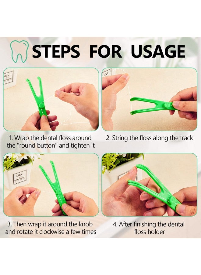 10 Pieces Dental Floss Holder Reusable Flosser Reusable Floss Handle Holder Flossmate Handle For Oral Clearing (Blue Green)