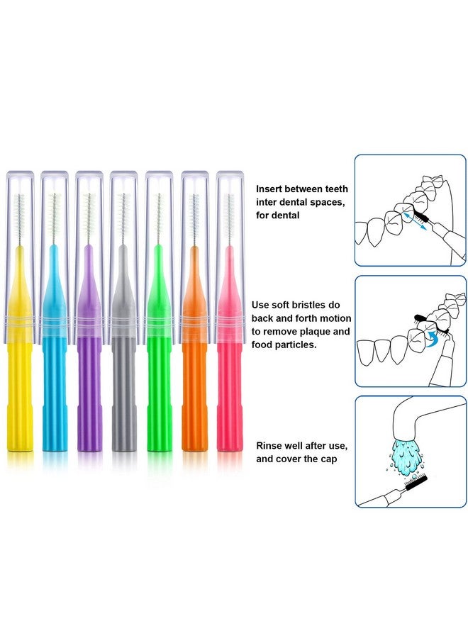 50 Pieces Braces Brush For Cleaner Interdental Brush Toothpick Dental Flossing Head Oral Hygiene Flosser Tooth Cleaning Tool (Assorted Color)