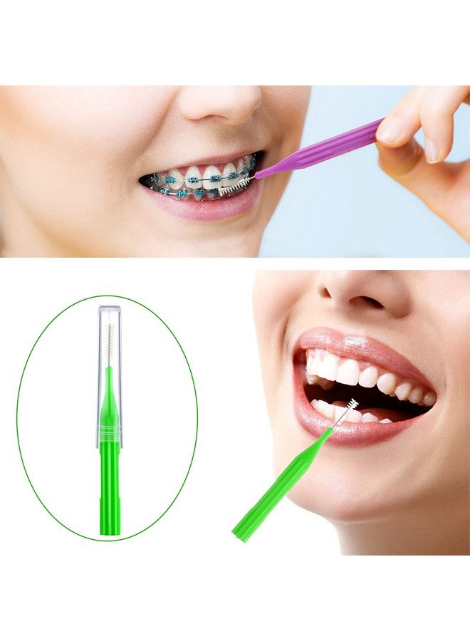 50 Pieces Braces Brush For Cleaner Interdental Brush Toothpick Dental Flossing Head Oral Hygiene Flosser Tooth Cleaning Tool (Assorted Color)