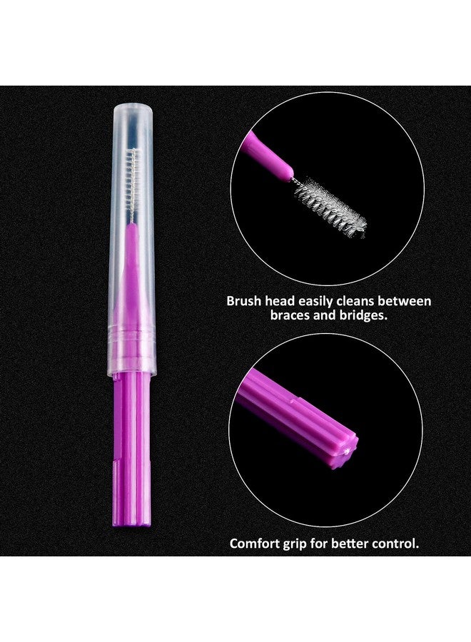 50 Pieces Braces Brush For Cleaner Interdental Brush Toothpick Dental Flossing Head Oral Hygiene Flosser Tooth Cleaning Tool (Assorted Color)
