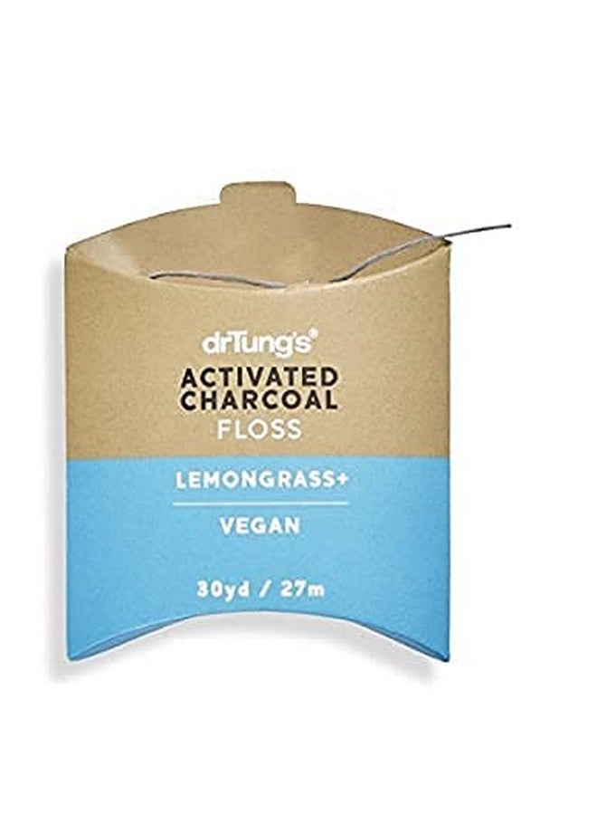 Vegan Activated Charcoal Floss Natural Floss Ptfe & Pfas Free Floss Gentle On Gums Expands & Stretches Bpa Free Floss Natural Dental Floss Lemongrass Flavor (Pack Of 2)