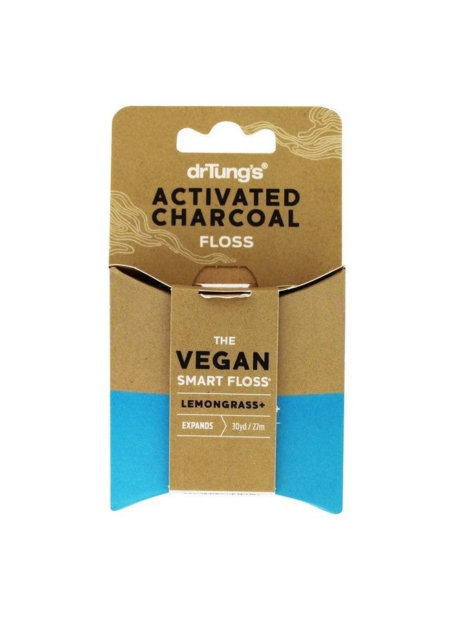 Vegan Activated Charcoal Floss Natural Floss Ptfe & Pfas Free Floss Gentle On Gums Expands & Stretches Bpa Free Floss Natural Dental Floss Lemongrass Flavor (Pack Of 2)