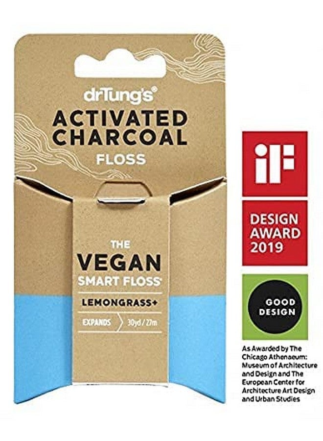 Vegan Activated Charcoal Floss Natural Floss Ptfe & Pfas Free Floss Gentle On Gums Expands & Stretches Bpa Free Floss Natural Dental Floss Lemongrass Flavor (Pack Of 2)