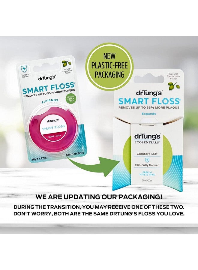 Smart Floss Natural Floss Ptfe & Pfas Free Floss Gentle On Gums Expands & Stretches Bpa Free Floss Natural Dental Floss Cardamom Flavor (Pack Of 5)