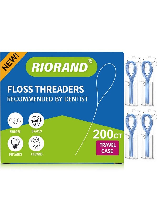 Floss Threaders Essential Tool For Maintaining Oral Health With Braces Bridges And Implants 200 Count (Pack Of 4)