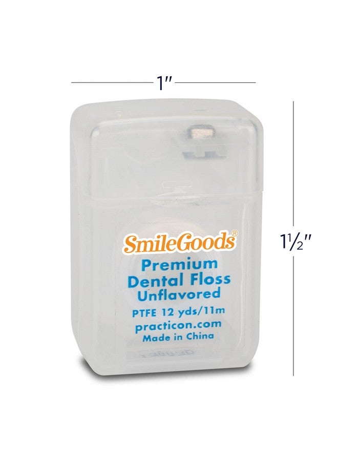 Smilegoods Premium Ptfe Dental Floss 12 Yds Unflavored Bulk Pack Of 72