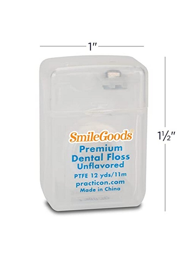 Smilegoods Premium Ptfe Dental Floss 12 Yds Unflavored Bulk Pack Of 72