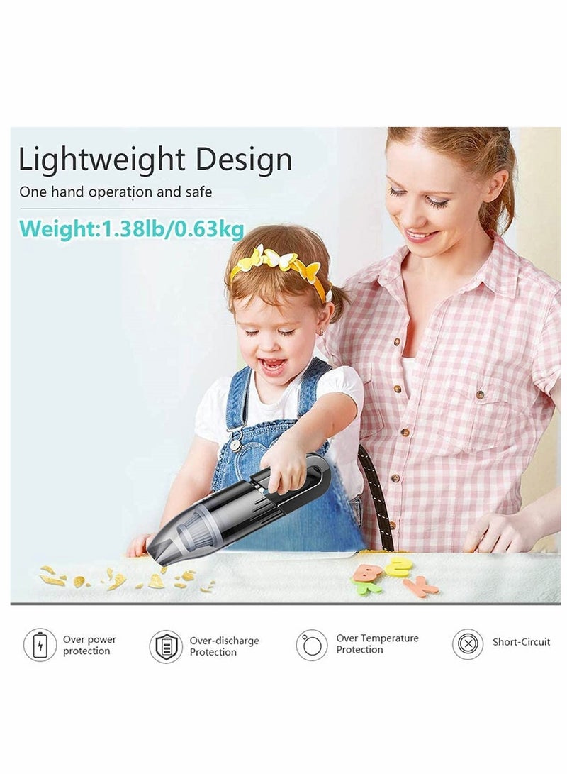 Car Vacuum Cordless Handheld Vacuum for Quick Dust Buster Cordless Rechargeable for Car Home and Office