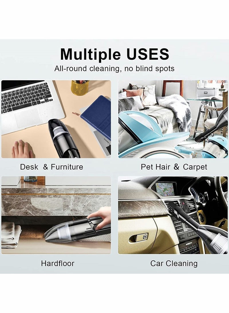 Car Vacuum Cordless Handheld Vacuum for Quick Dust Buster Cordless Rechargeable for Car Home and Office