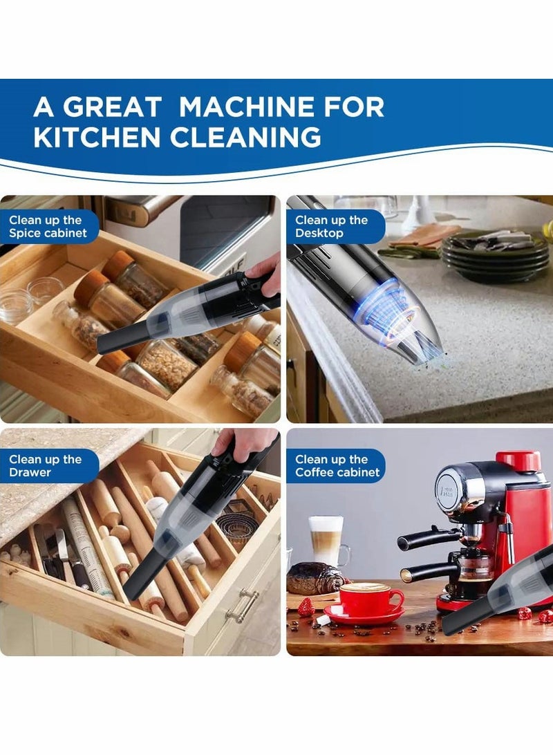 Car Vacuum Cordless Handheld Vacuum for Quick Dust Buster Cordless Rechargeable for Car Home and Office