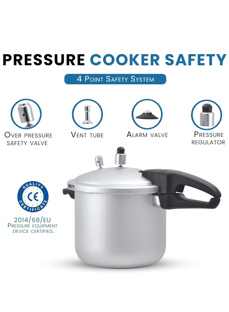 5Liters Kitchen King Feast Pressure Cooker, 4 Point Safety System, Smart Cooking Technology, Promotes Healthy Cooking, PFOA Free, Energy Saving Meals for Professionals & Home Use, 5 Liters Silver