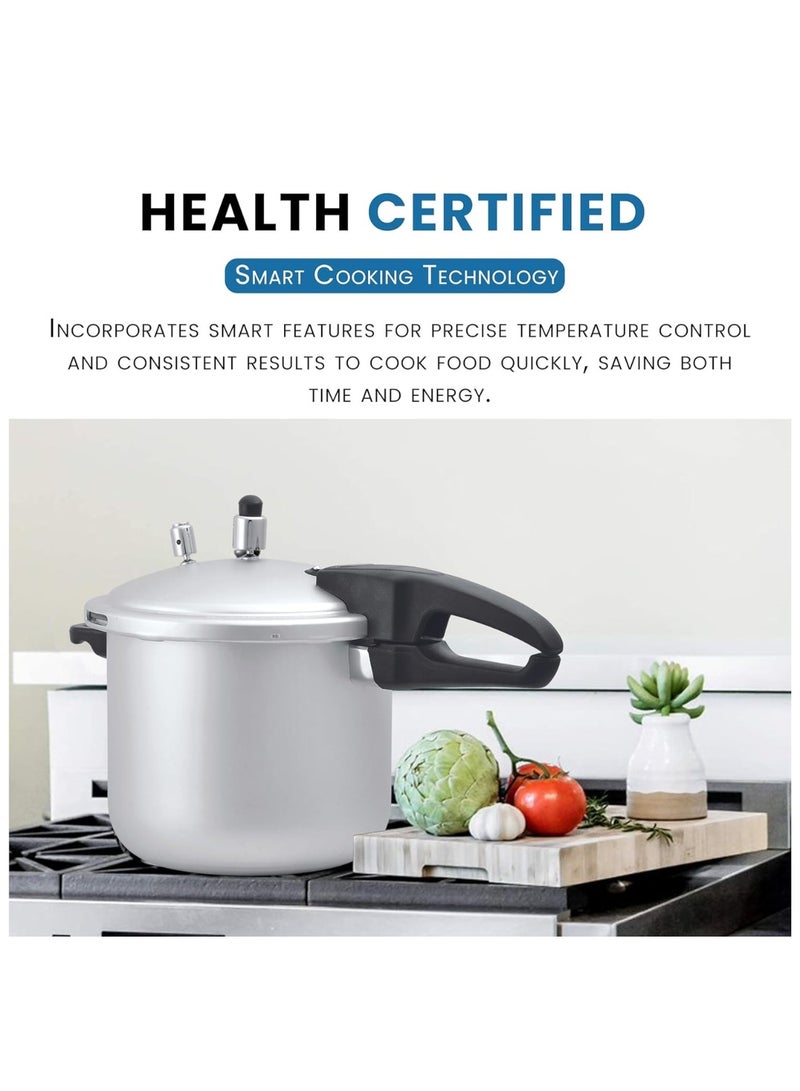 5Liters Kitchen King Feast Pressure Cooker, 4 Point Safety System, Smart Cooking Technology, Promotes Healthy Cooking, PFOA Free, Energy Saving Meals for Professionals & Home Use, 5 Liters Silver