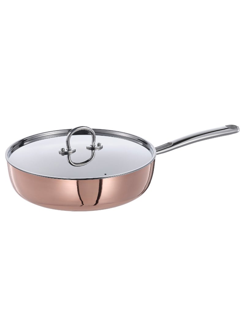 Saute Pan With Lid Copper Stainless Steel 25 Cm
