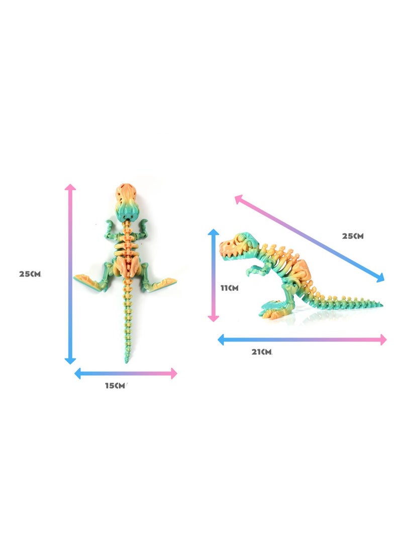 3D Tyrannosaurus Rex Dinosaur Skeleton Ornament Handmade Crafts Green