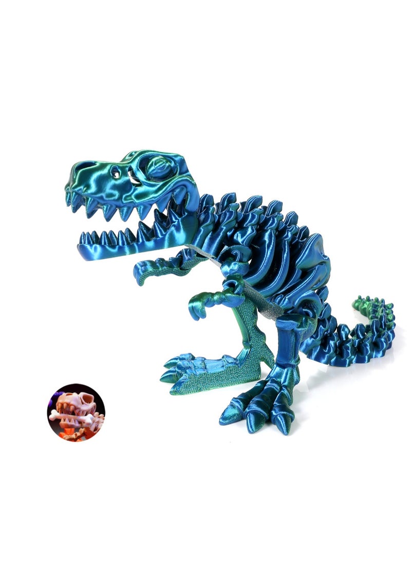 3D Tyrannosaurus Rex Dinosaur Skeleton Ornament Handmade Crafts Green