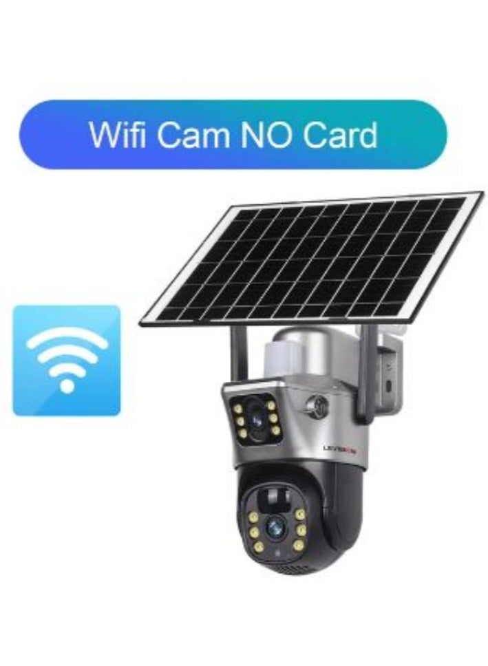 Dual Screen Solar Cell Phone 4G Surveillance Camera Solarcctv Night Vision Full Color HD WIFI